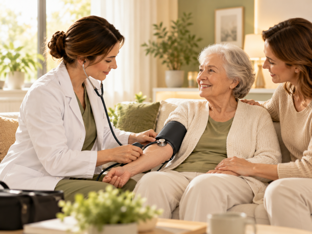 Grand Medical family doctor on a home visit in Riga